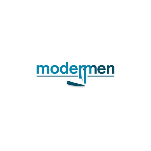 Razor logo with the title 'Modern Men logo for clothing subscription service'