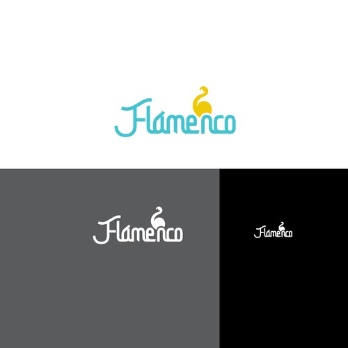 Flamingo logo with the title 'Flamenco Logo design project'