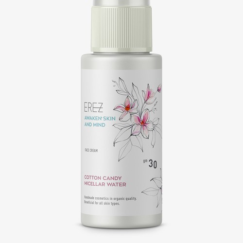 Skincare label with the title 'Scandavian style mixed with japanese feeling.'