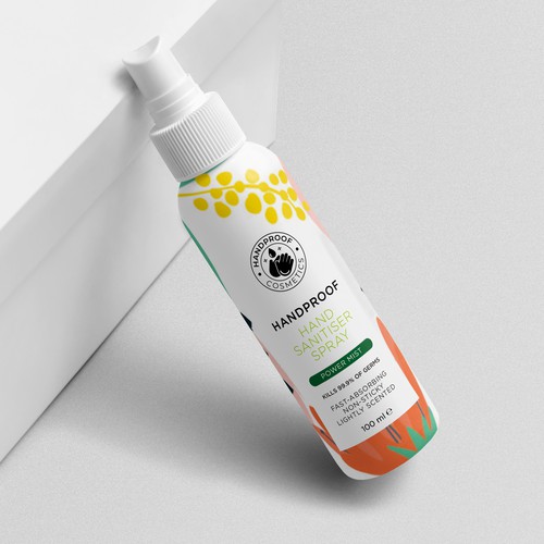 Mid-Century design with the title 'Hand Sanitizer Spray'