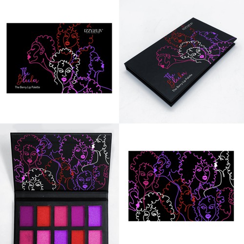 Lipstick design with the title 'Lip color palette packaging'