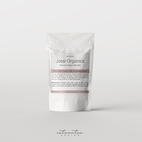 Skincare label with the title 'Product Label Design for Jossi Organics'