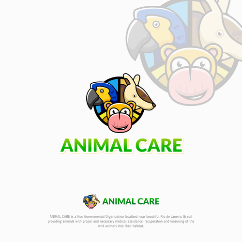 Monkey logo with the title 'Tropical Animal Care'