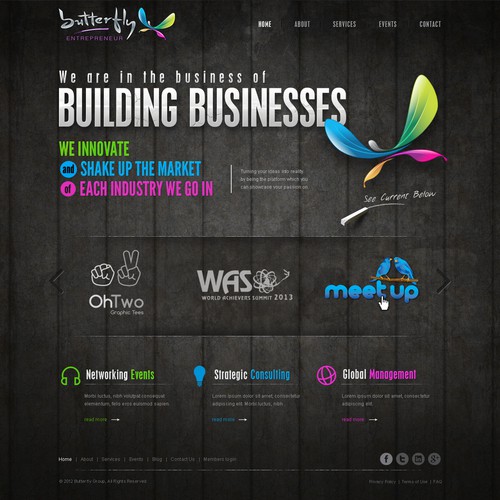 Business website with the title 'Stunning Landing Page for B.E.'