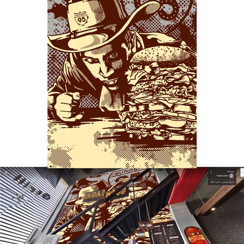 Wallpaper design with the title 'wallpaper 95burger'