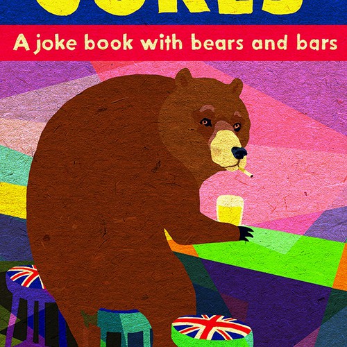 Drawing book cover with the title '"Bad British Jokes" Book cover (Winner)'