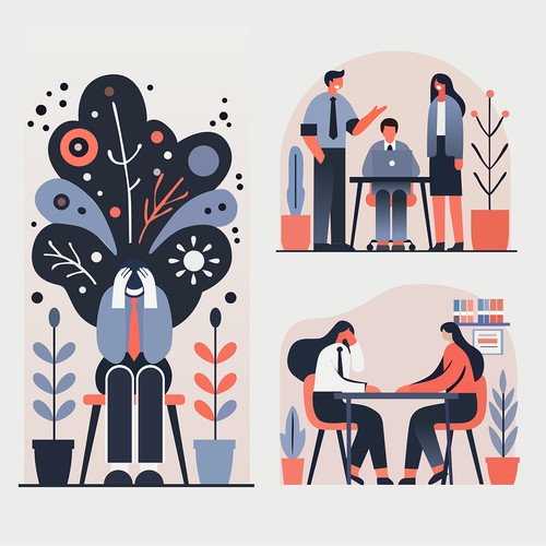 Business illustration with the title 'Flat illustration'