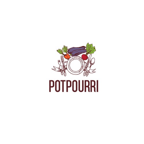Vegetarian logo with the title 'Logo for Potpourri'