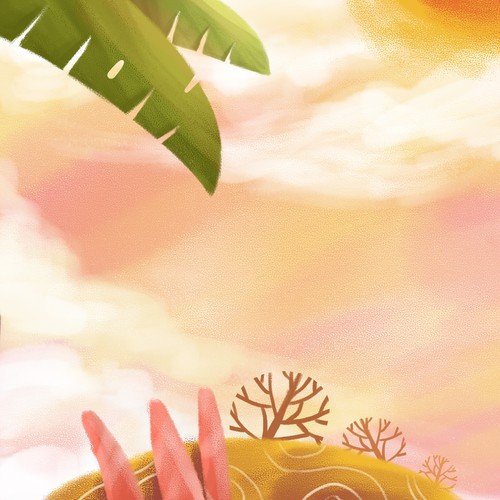 Background illustration with the title 'Virtual Background Concept - Dusk'