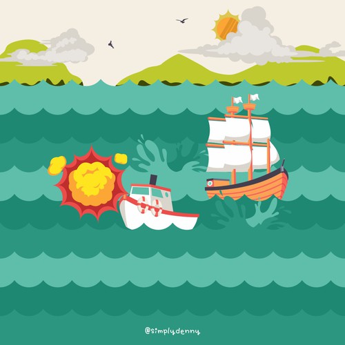 Video game artwork with the title 'Flat Style In-game Screen Assets'