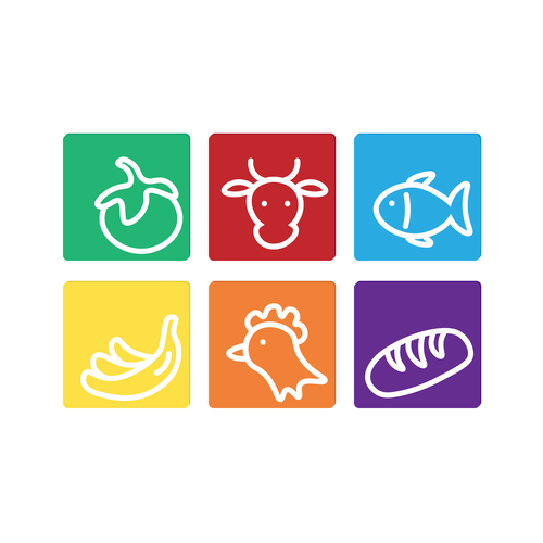 Fish artwork with the title 'Kitchen Cutting Mat Icon Design'
