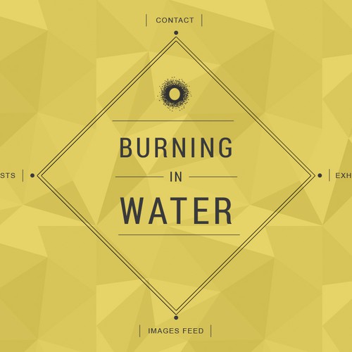 Full-screen website with the title 'Website Design for Burning in Water - Contemporary Art Trust'