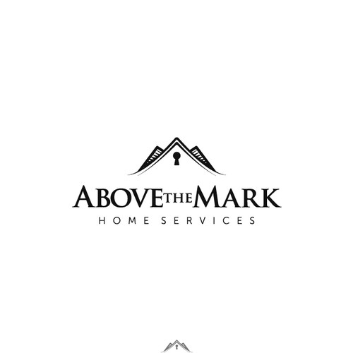 Keyhole design with the title 'Real Estate Mountain Villa'