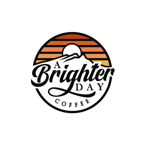 Sunset logo with the title 'A Brighter Day Coffee logo'