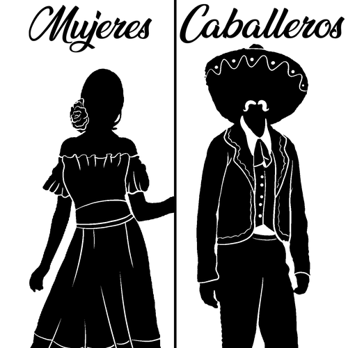 Silhouette artwork with the title 'Bathroom sign 8'