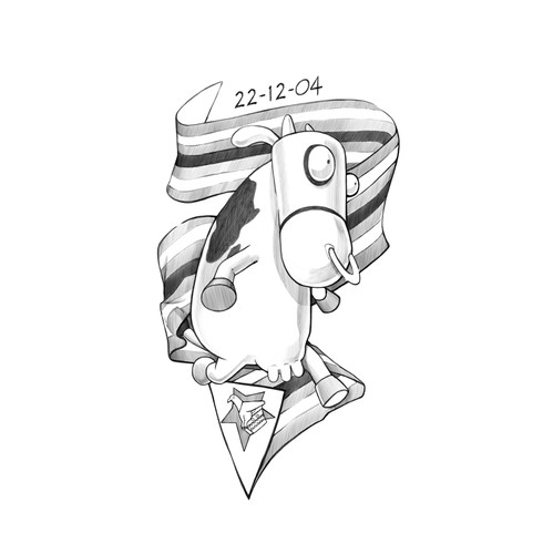 Ribbon design with the title 'Mukuru Cow Tattoo'