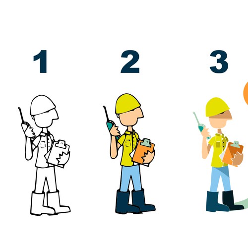 Process illustration with the title 'Three steps'