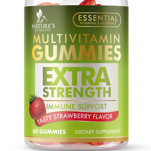 Vitamin label with the title 'Label for Multivitamin Gummies'