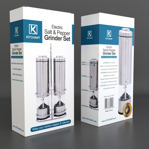 Kitchen packaging with the title 'Grinder set'