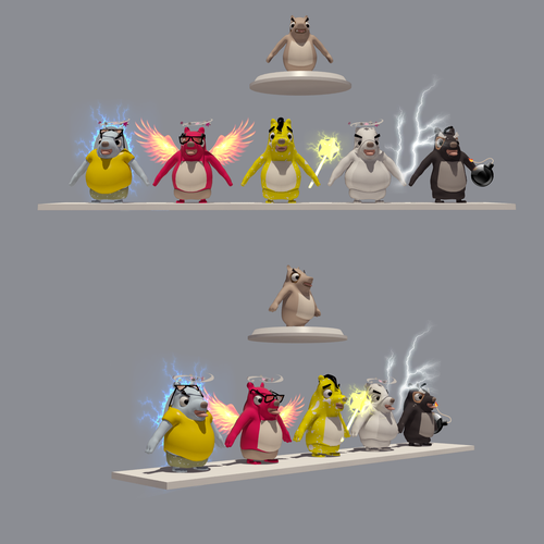 Bear illustration with the title 'gaming model'