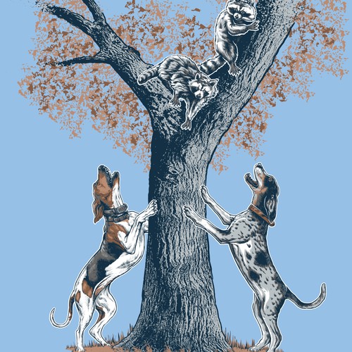 Nature t-shirt with the title 'Racoon hunt'