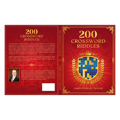 Luxury book cover with the title 'Luxury Crossword Puzzle Book Cover'
