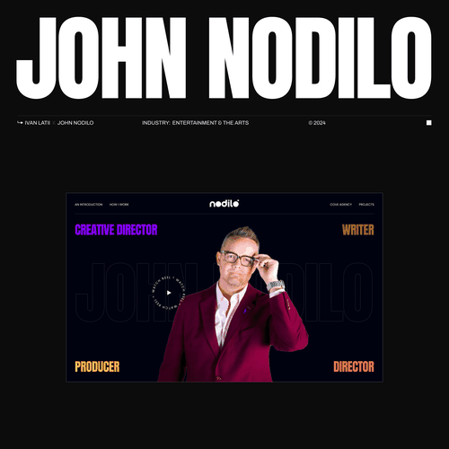 Art website with the title 'UI/UX Design for Creative Director, Producer, Writer, Director.'