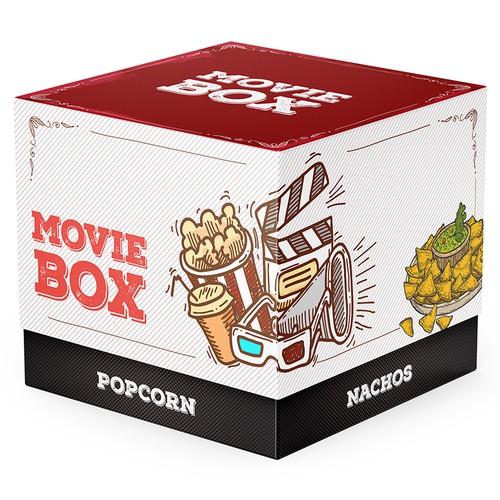 Retro packaging with the title 'Movie box'