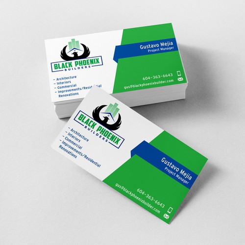 Renovation design with the title ' Business Card Design'