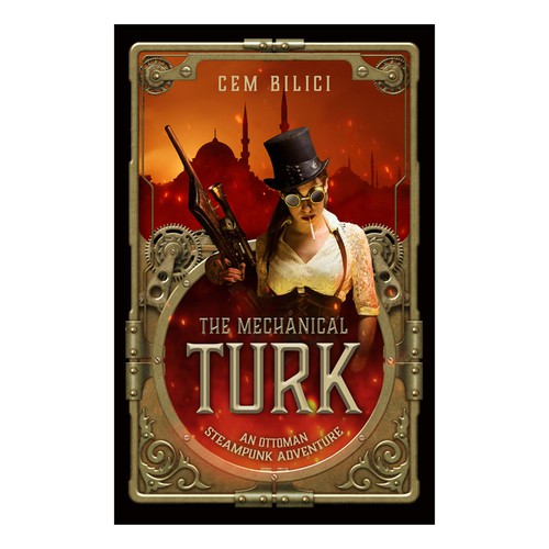 Steampunk book cover with the title 'Steampunk adventure'