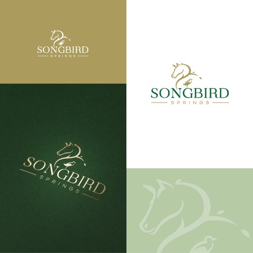 Horse riding logo with the title 'Songbird Logo'