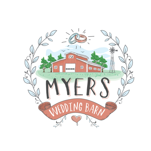 Windmill design with the title 'Myers Wedding Farm'