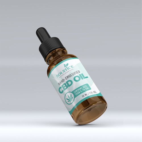 Marijuana label with the title 'CBD Oil label design'