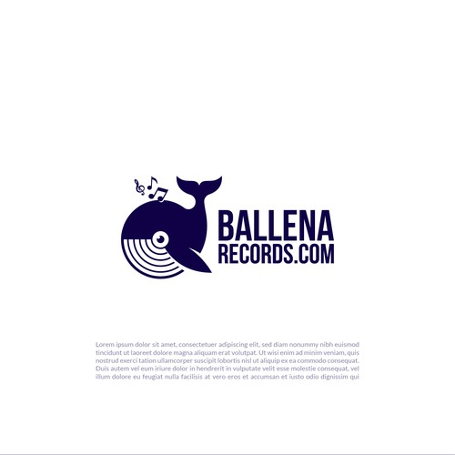 Whale logo with the title 'Logo for Ballena Record.com'