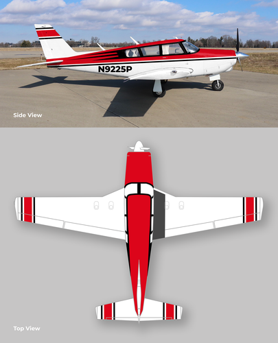 Decal design with the title 'Piper Comanche paint scheme'