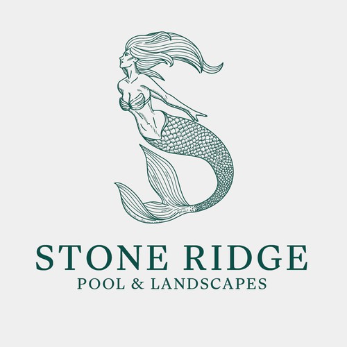 Realistic logo with the title 'Mermaid realistic logo'