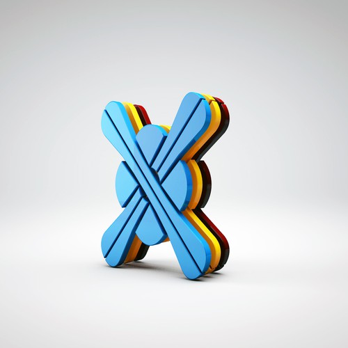 Ski logo with the title 'Réalisation logo 3D pour Skifamily'