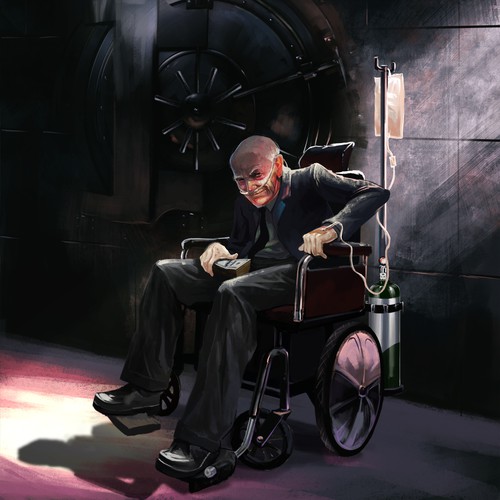 T-shirt artwork with the title 'Man can't buy time!!!'