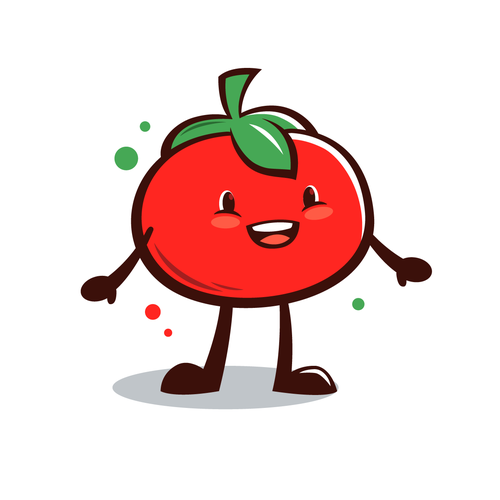 Tomato design with the title 'Tom the  tomato'