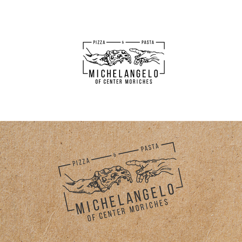 Pizza logo with the title 'Logo concept for a Pizzeria.'