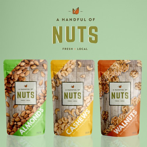 Stand-up pouch packaging with the title 'Packaging design'