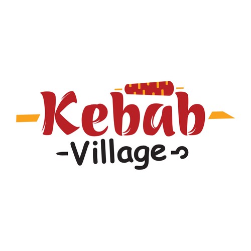 Kebab logo with the title 'kebab village restaurant logo'