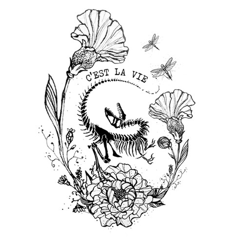 Raptor design with the title 'Tattoo design'