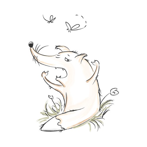 Fox illustration with the title 'Cartoon fox'