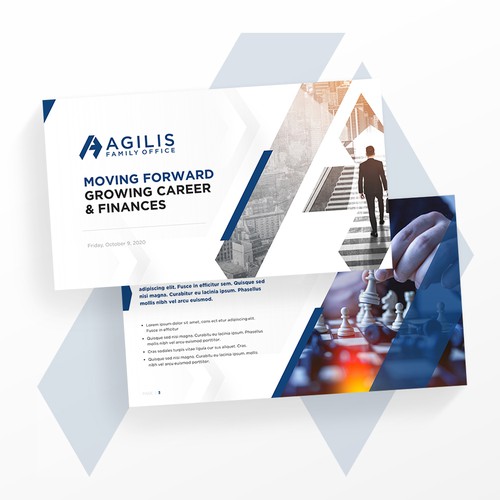 Accounting design with the title 'Agilis Family Office Presentation'