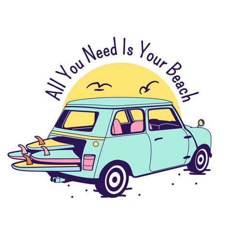 Holiday t-shirt with the title 'Beach-themed T-shirt concept'