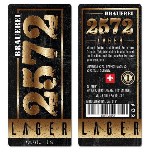 Beer bottle design with the title 'Wir brauchen einen Neue Bieretikette für unsere Brauerei.'