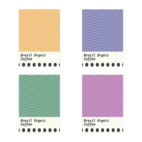 Cute packaging with the title 'Brazil Coffee Packaging'