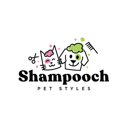 Bathtub logo with the title 'Shampooch logo'
