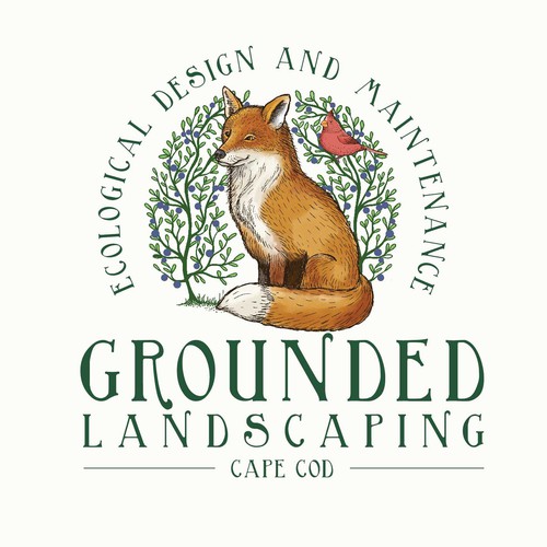 Nature logo with the title 'grounded landscaping'